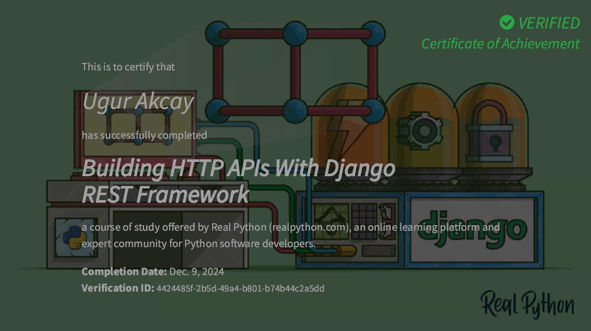 RealPython Building HTTP APIs with Django REST Framework